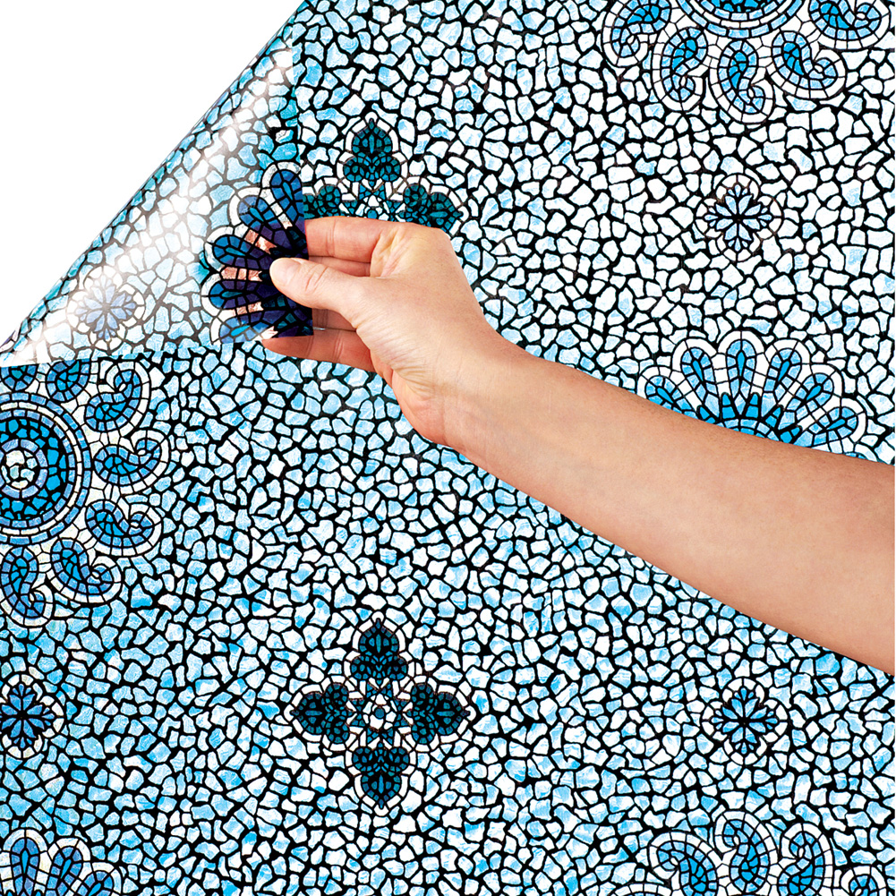 Cut to Fit Window Privacy Film with Printed Artwork Patterns - Decorative Film for Natural Light Easily Removable and Reusable and No