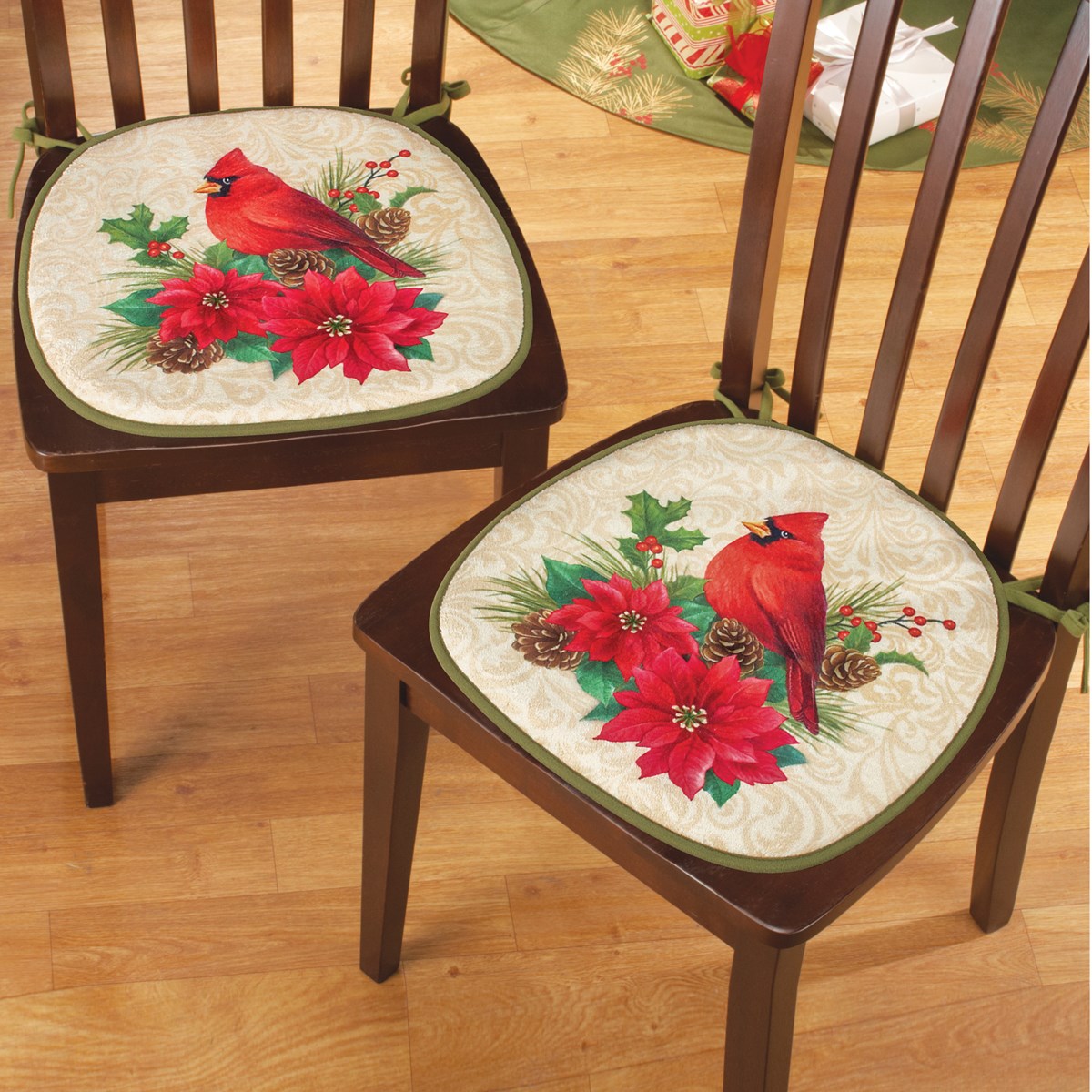 Holiday Cardinal Foam Chair Cushions Set of 2 Collections Etc.