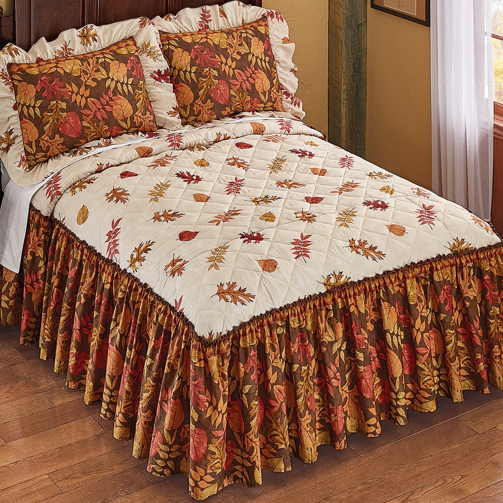 Autumn Foliage Quilt Top Bedspread Collections Etc.