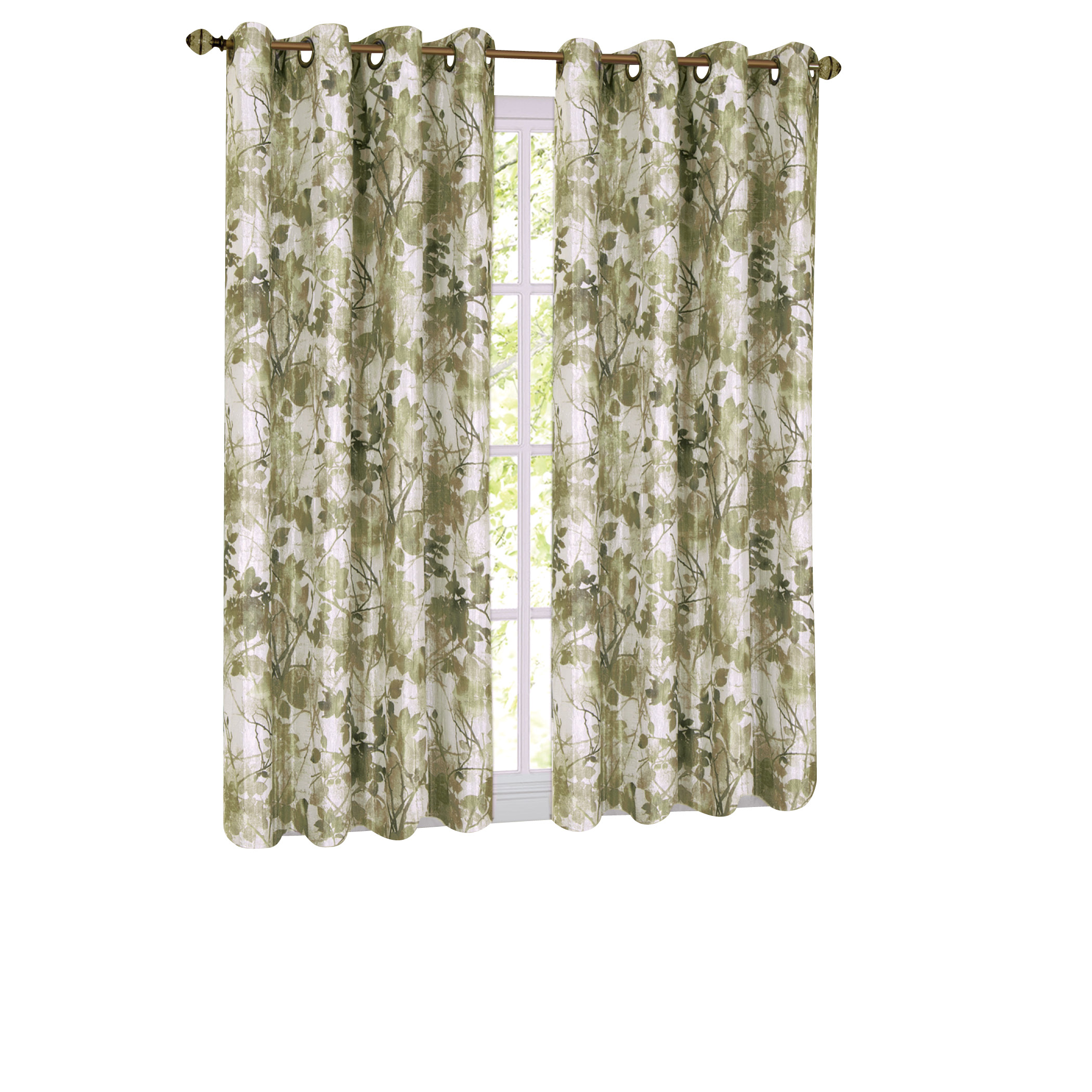 Tranquil Trees Grommet Top Insulated Room Darkening Thermal Black Out Window - Picture 6 of 13