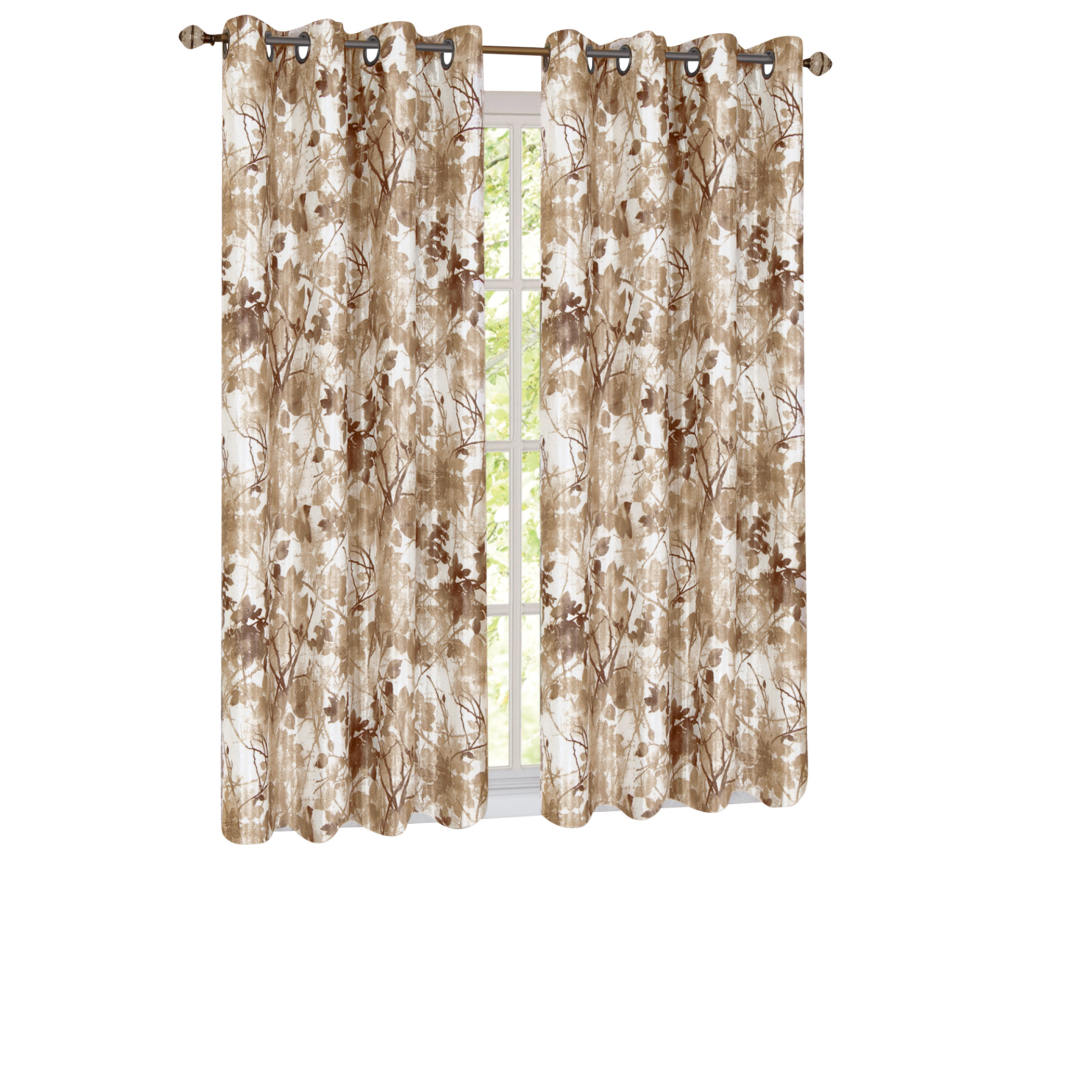Tranquil Trees Grommet Top Insulated Room Darkening Thermal Black Out Window - Picture 12 of 13