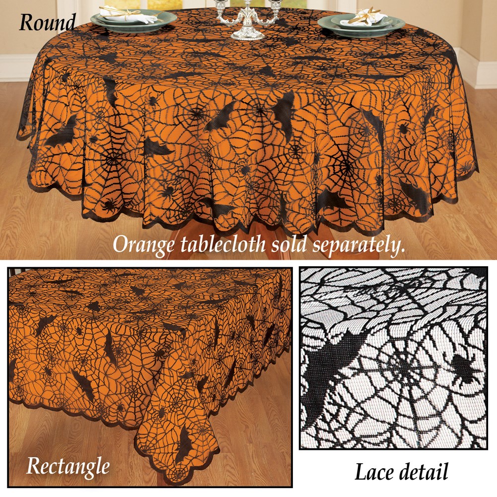Halloween Black Lace Tablecloth Collections Etc.