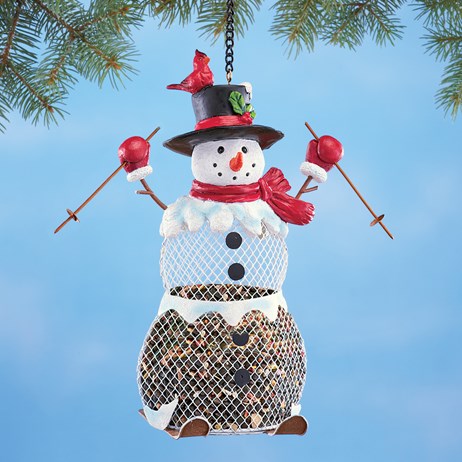 Skiing Snowman Christmas Birdfeeder Collections Etc