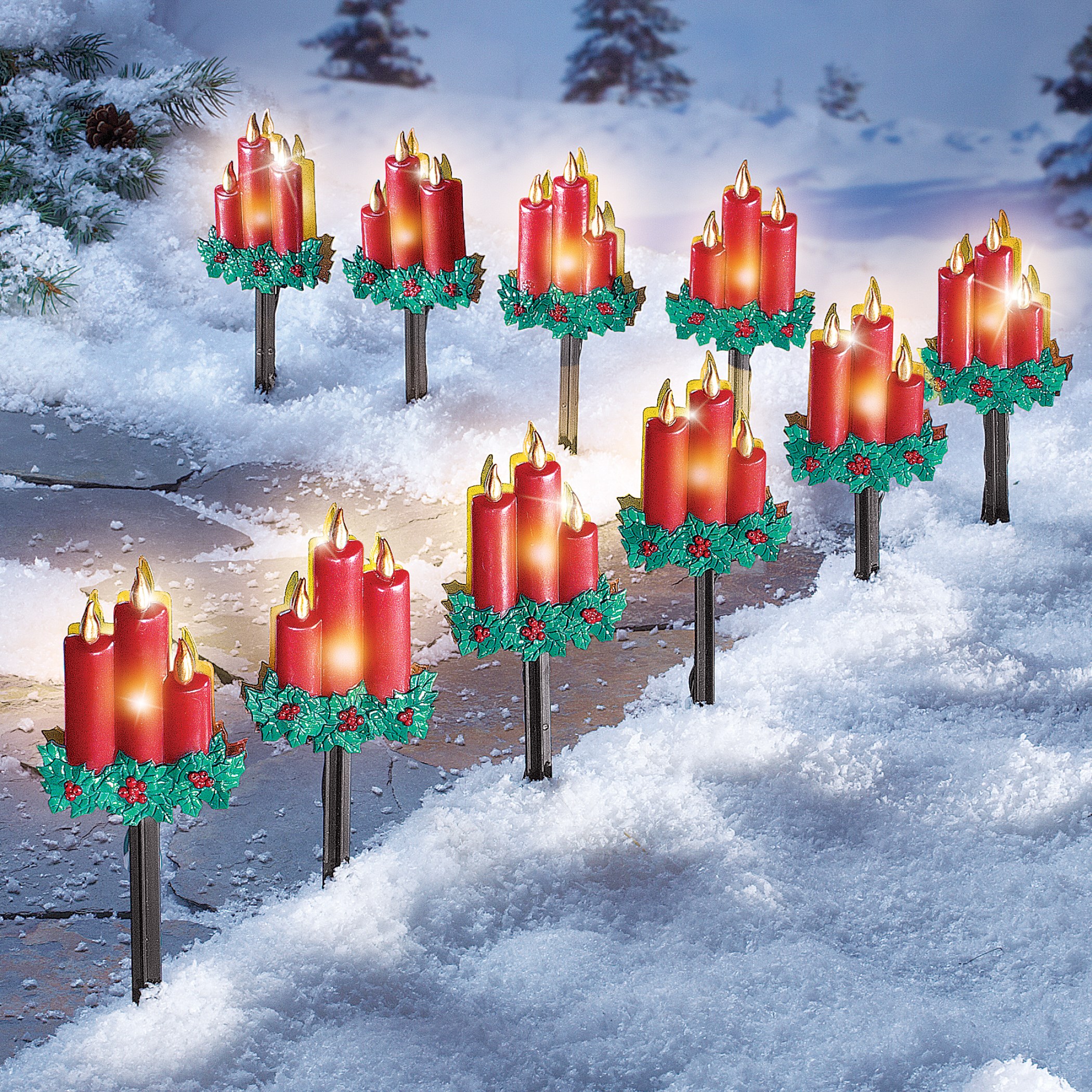 Christmas Candle Outdoor Path Lights  Collections Etc.