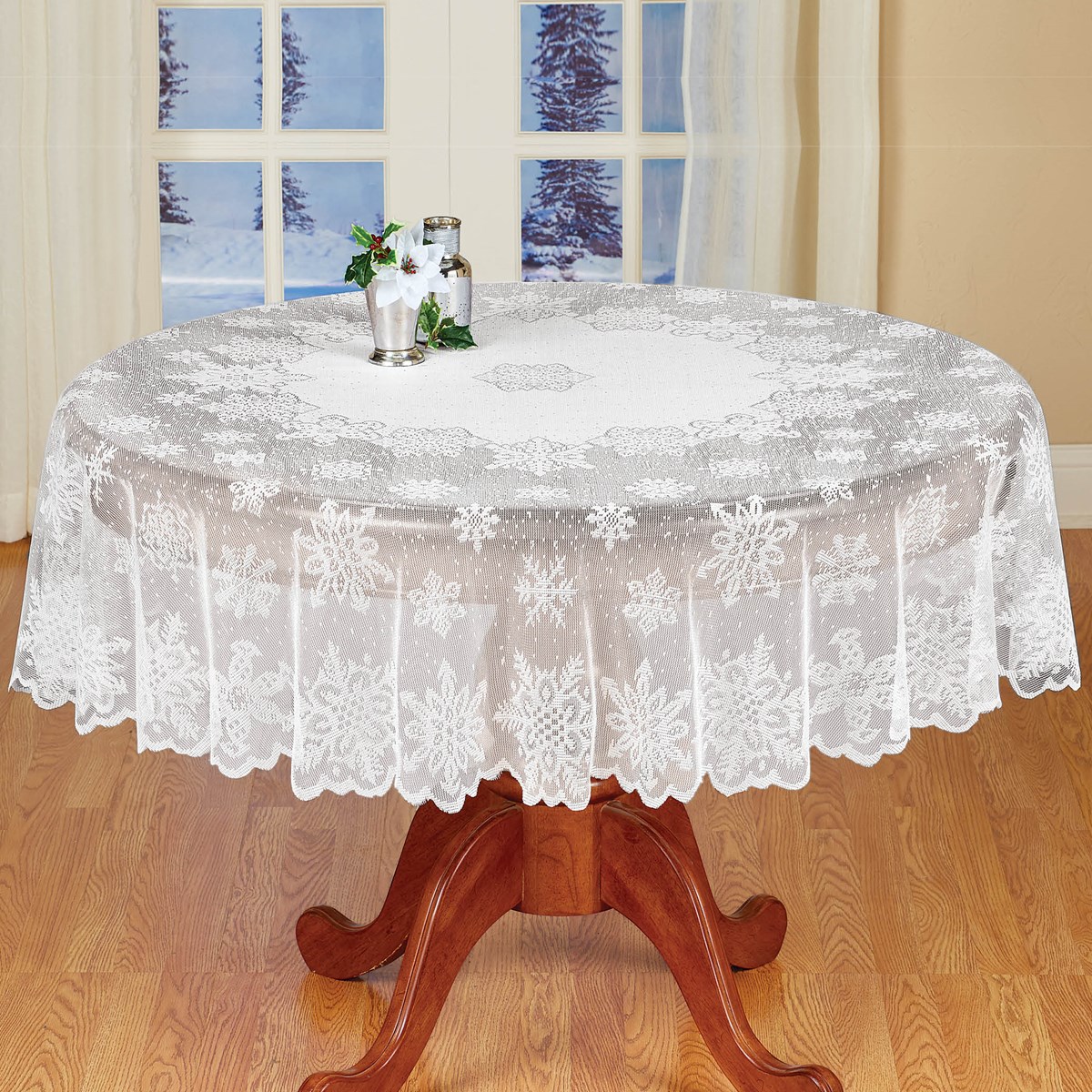 Snowflake Christmas Lace Tablecloth Collections Etc.
