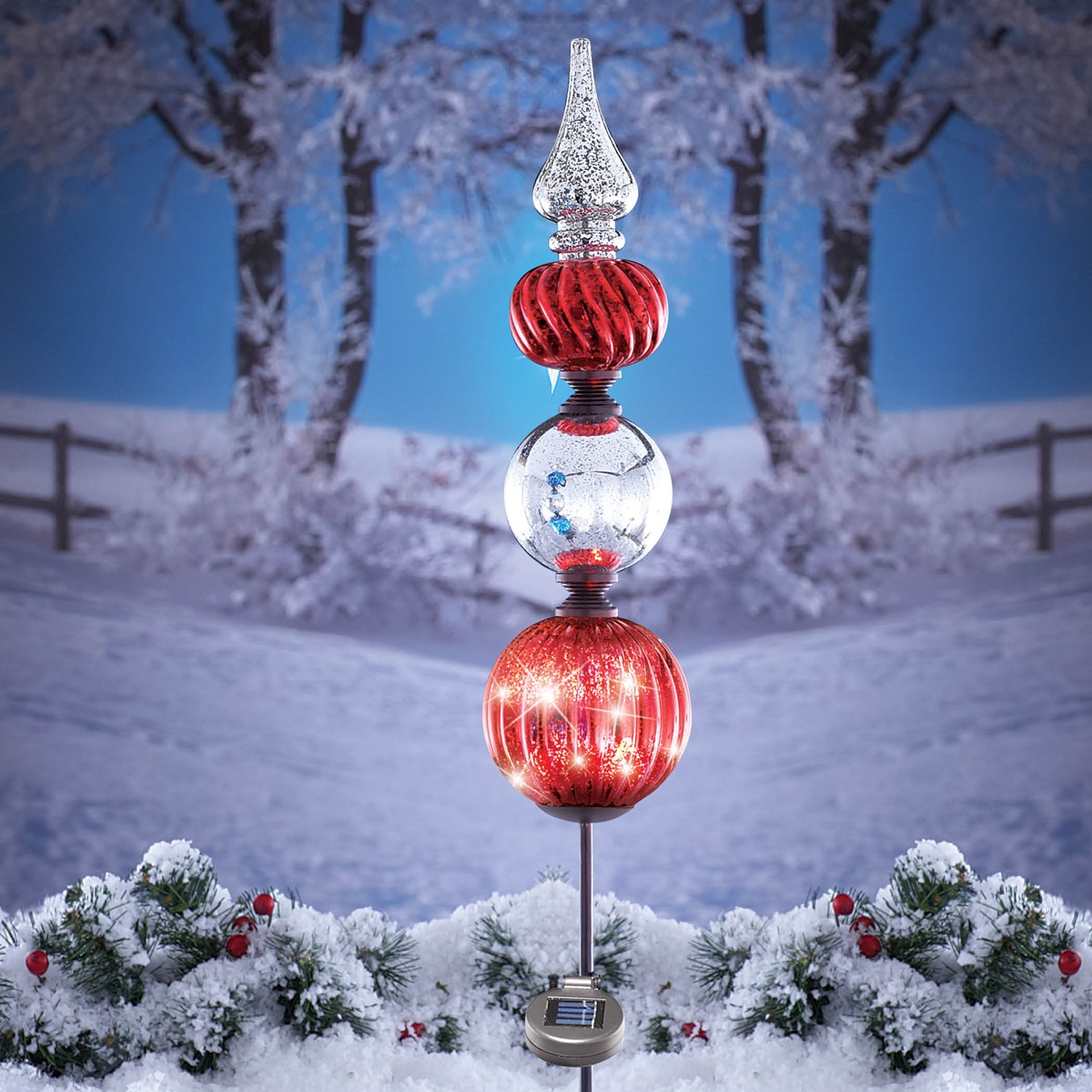 Finial Garden Stake Solar Christmas Decoration Collections Etc.