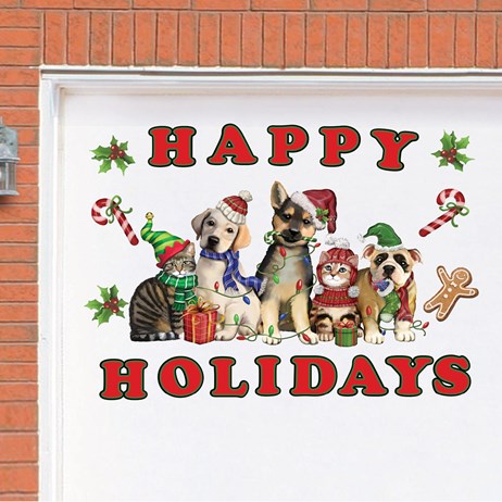 Happy Holidays Pets Garage Door Magnets Collections Etc