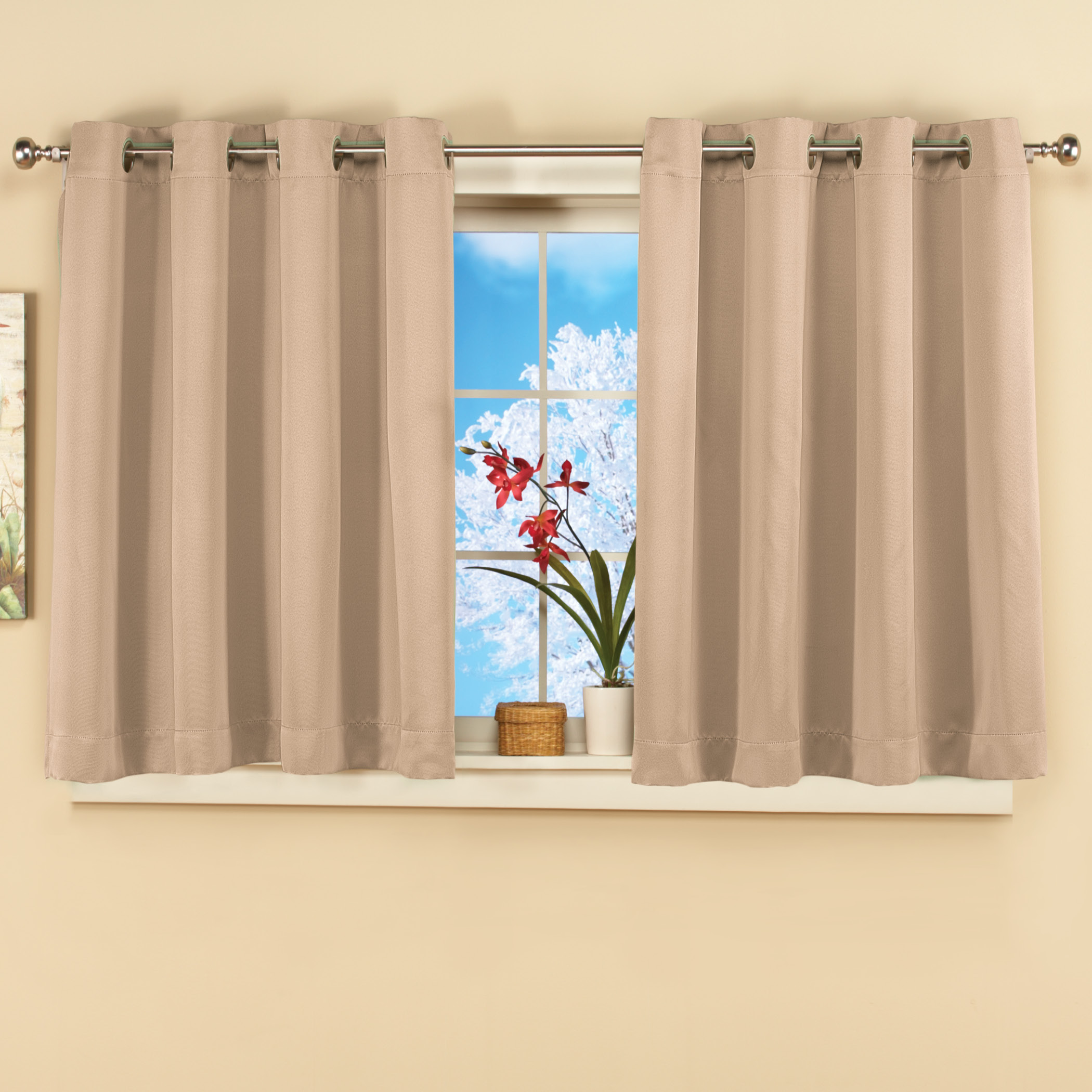Short Blackout Curtain Panel W Easy Open Close Collections Etc