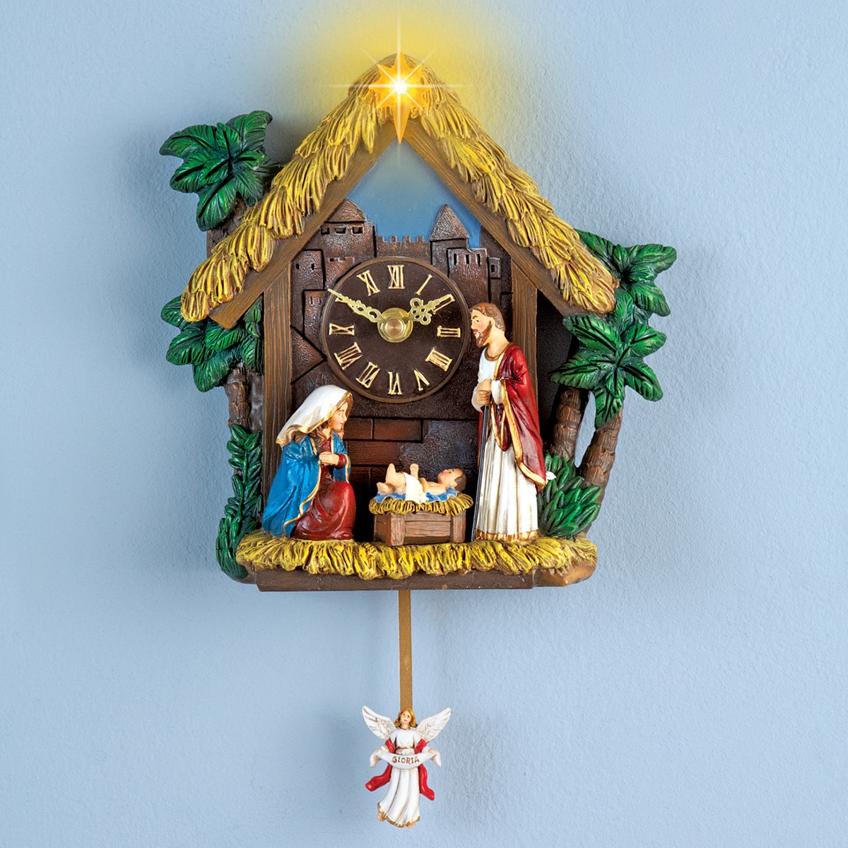 Musical Nativity Pendulum Clock Collections Etc.