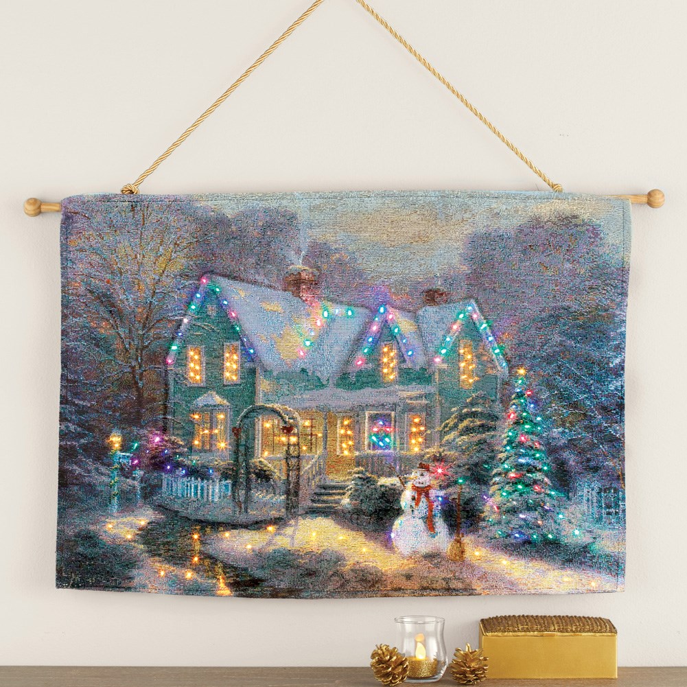 Victorian Christmas Hanging Tapestry with Lights Collections Etc.