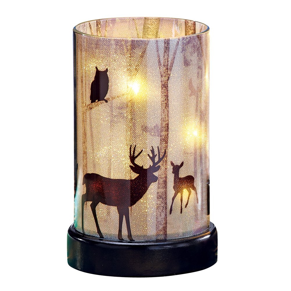 Northwoods Lighted Candle Hurricane 4.5 X 4.5 X 7 Deer