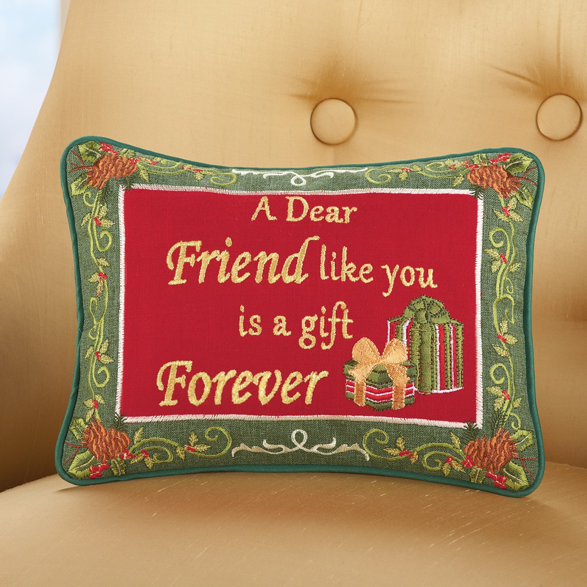 Friendship Christmas Pillow Gift Forever Collections Etc.