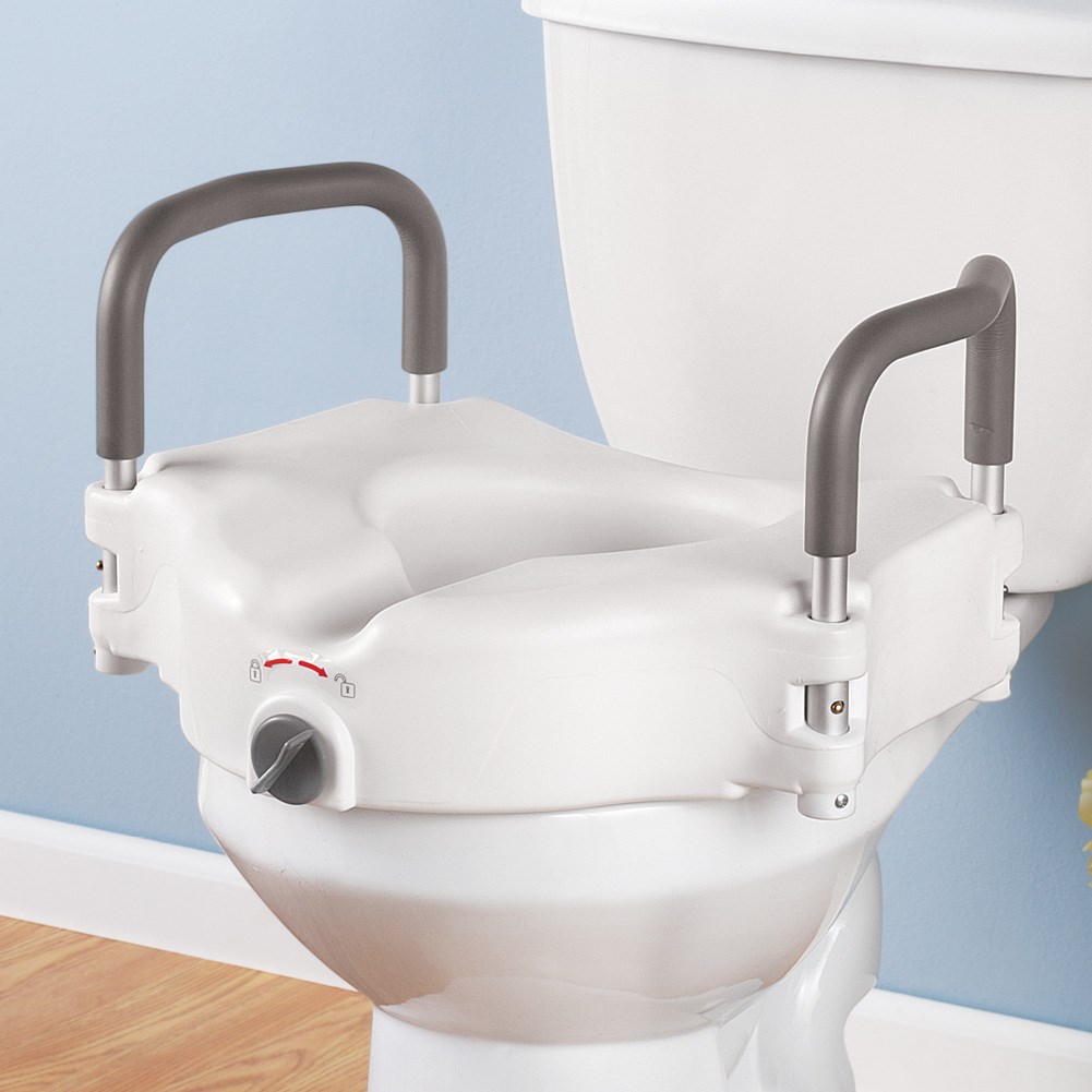 Elevated Toilet Seat with Padded Arms Collections Etc.