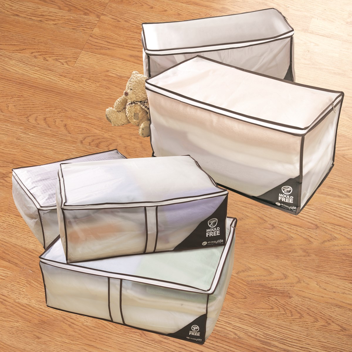 Jumbo Zippered Storage Bags Set of 5 Collections Etc.