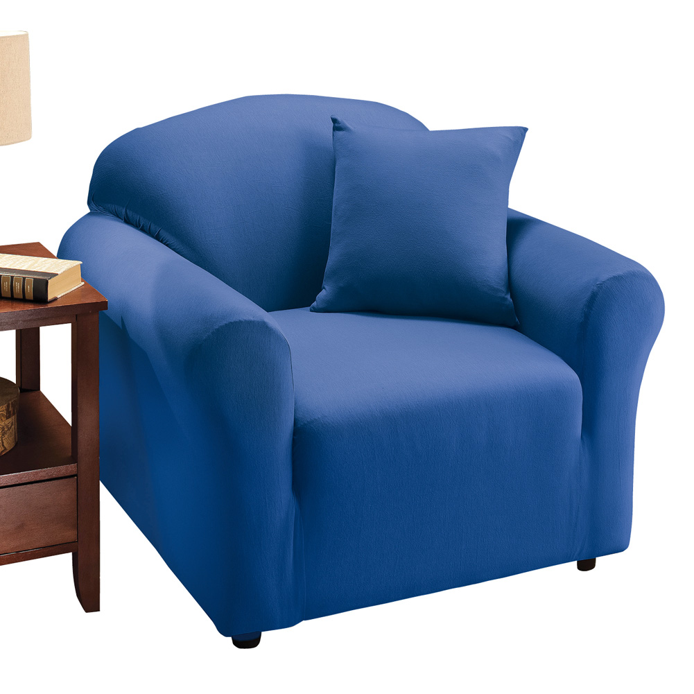 Jersey Stretch Slipcover Furniture Protector, Blue, Chair