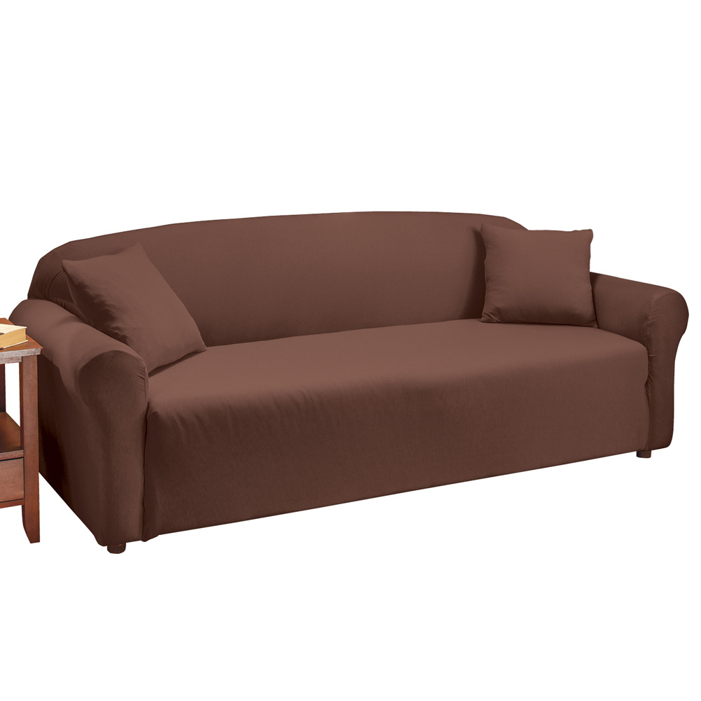 Jersey Stretch Slipcover Furniture Protector, Brown, Sofa