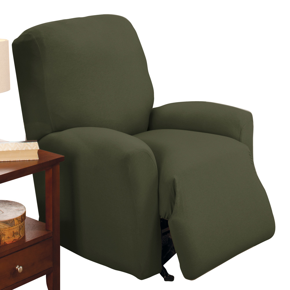 Jersey Stretch Slipcover Furniture Protector, Forest Green, Recliner
