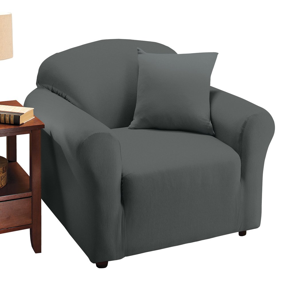 Jersey Stretch Slipcover Furniture Protector, Grey, Chair