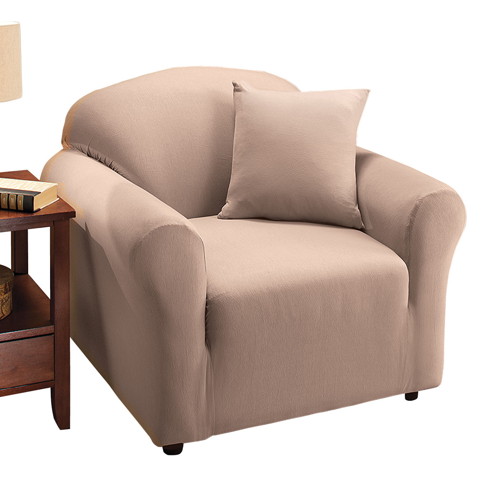 Jersey Stretch Slipcover Furniture Protector, Linen, Chair