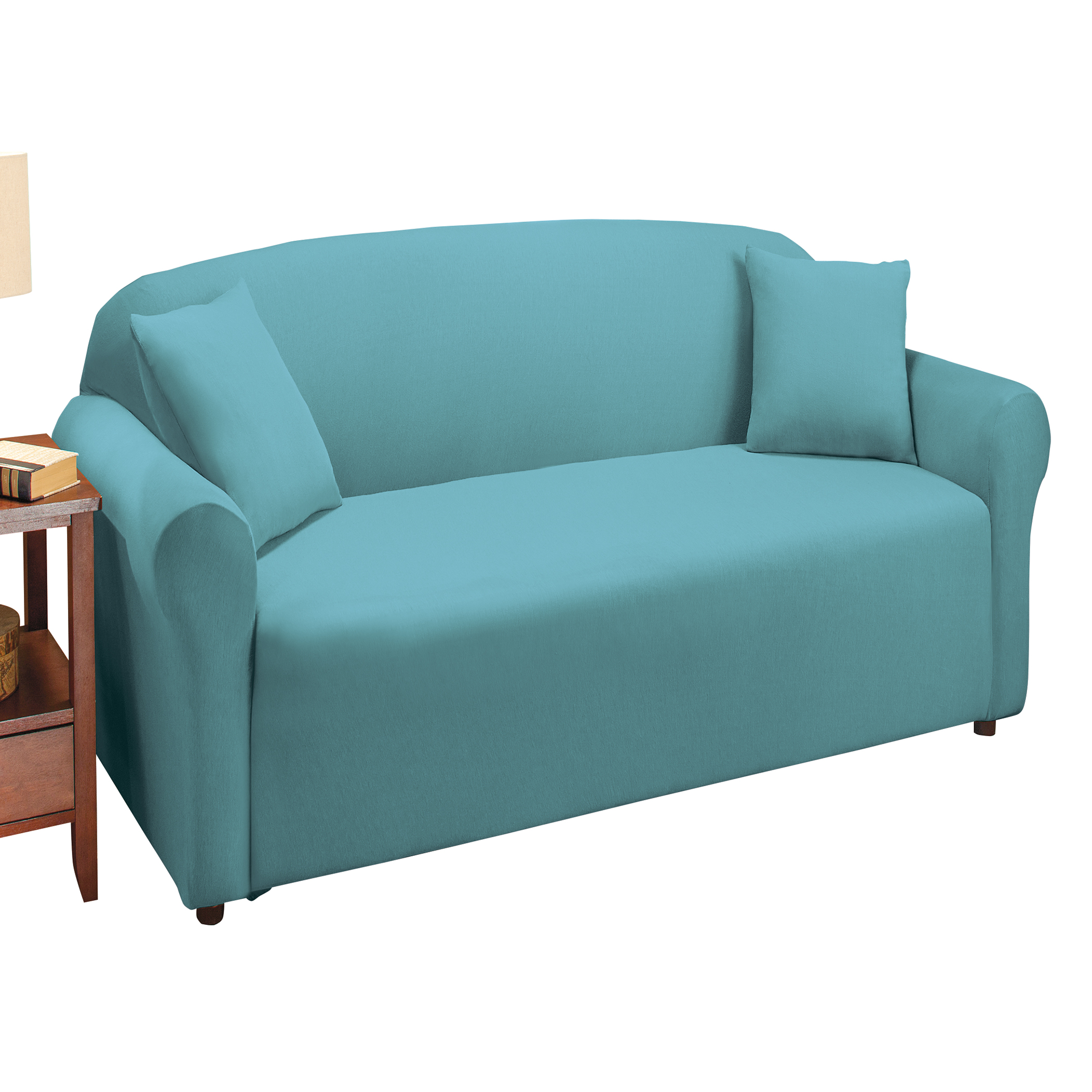 Jersey Stretch Slipcover Furniture Protector Turquoise Loveseat