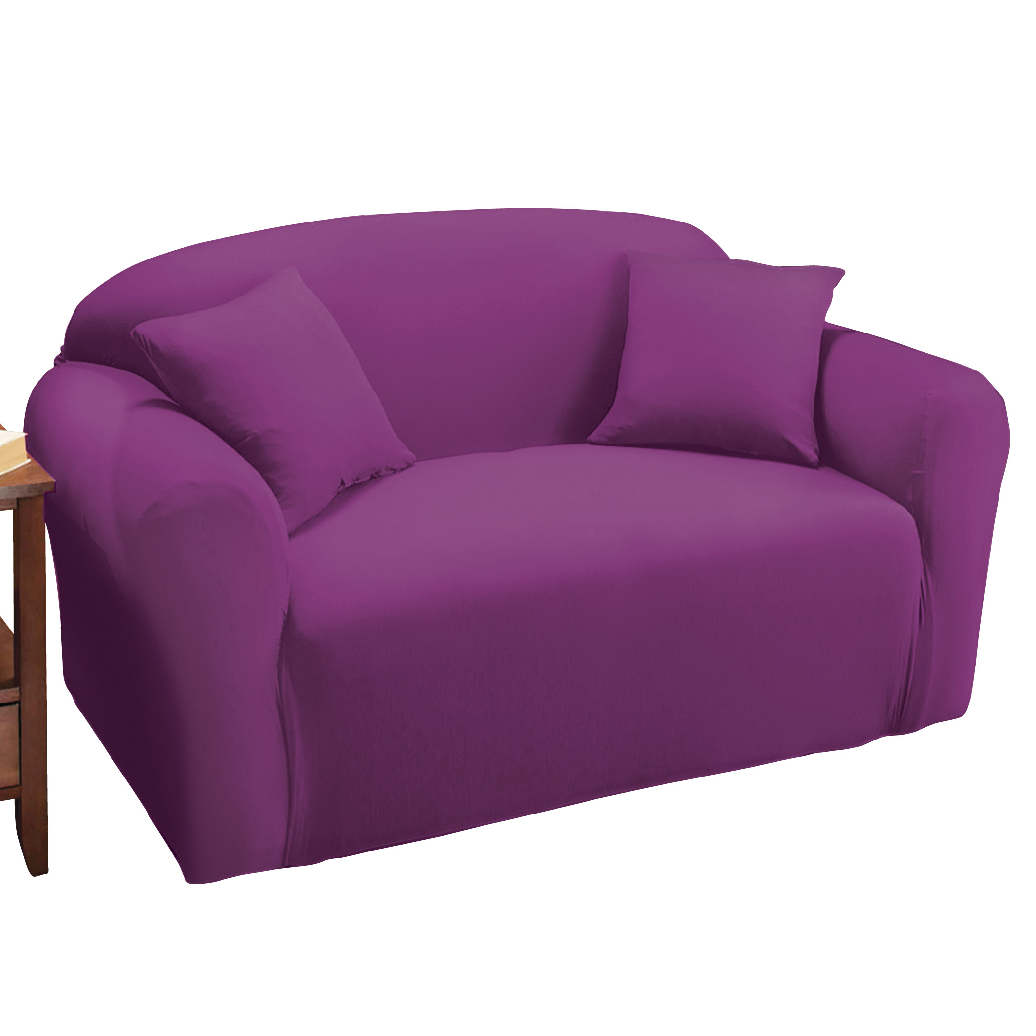 Jersey Stretch Slipcover Furniture Protector Purple Loveseat