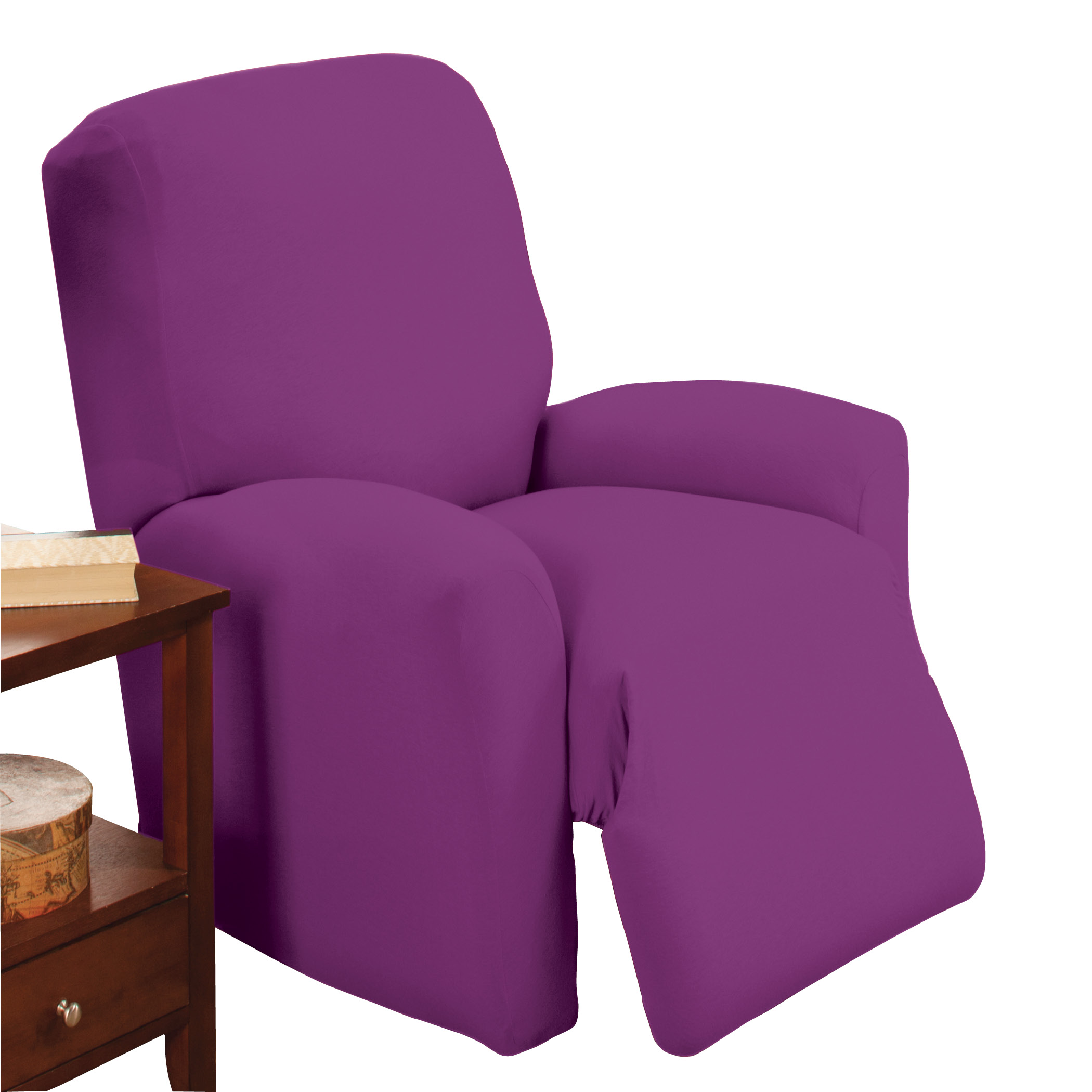 Jersey Stretch Slipcover Furniture Protector Purple Recliner