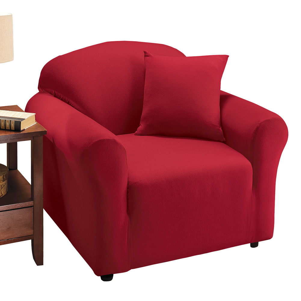 Jersey Stretch Slipcover Furniture Protector, Red, Chair