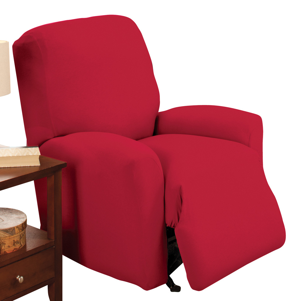 Jersey Stretch Slipcover Furniture Protector, Red, Recliner