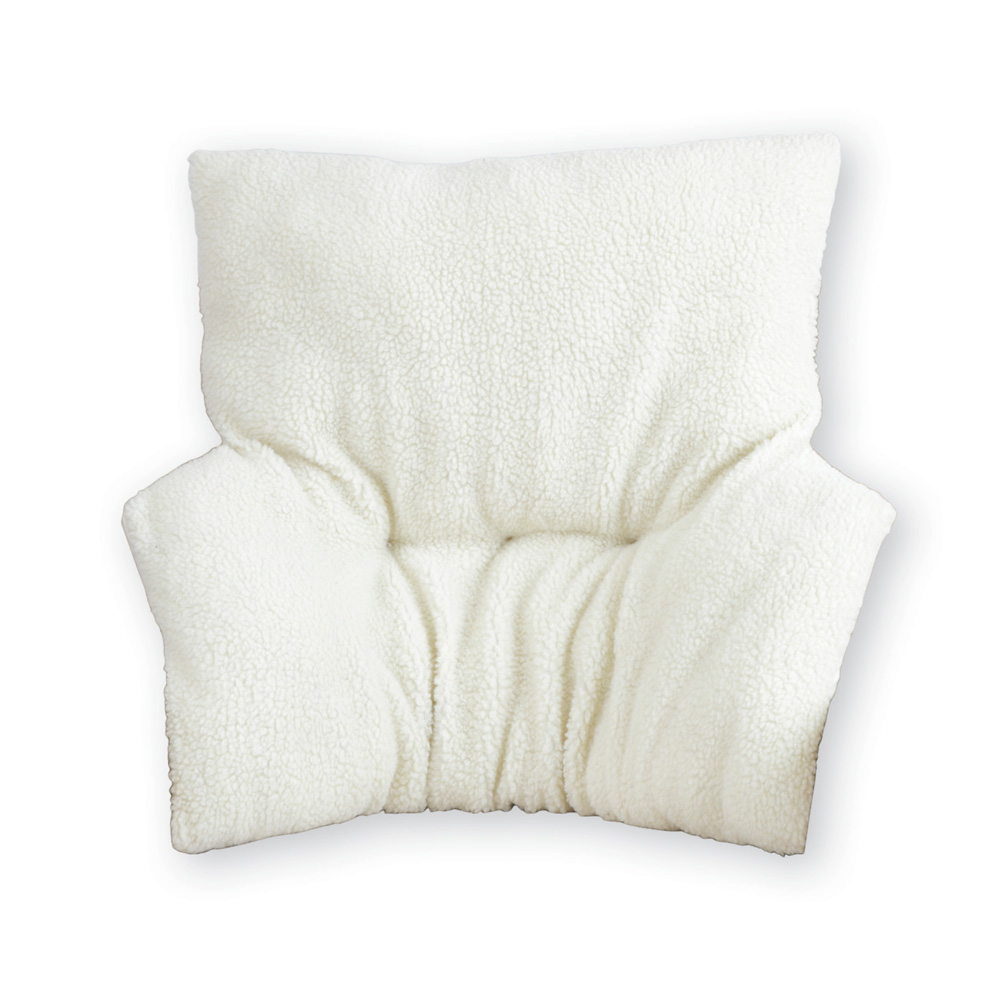 Faux Sheepskin Deluxe Back Rest Support Cushion - Lower Back Support and Comfort for Chair or Bed, Beige, 32"L X 5 1/2'W X 27"H