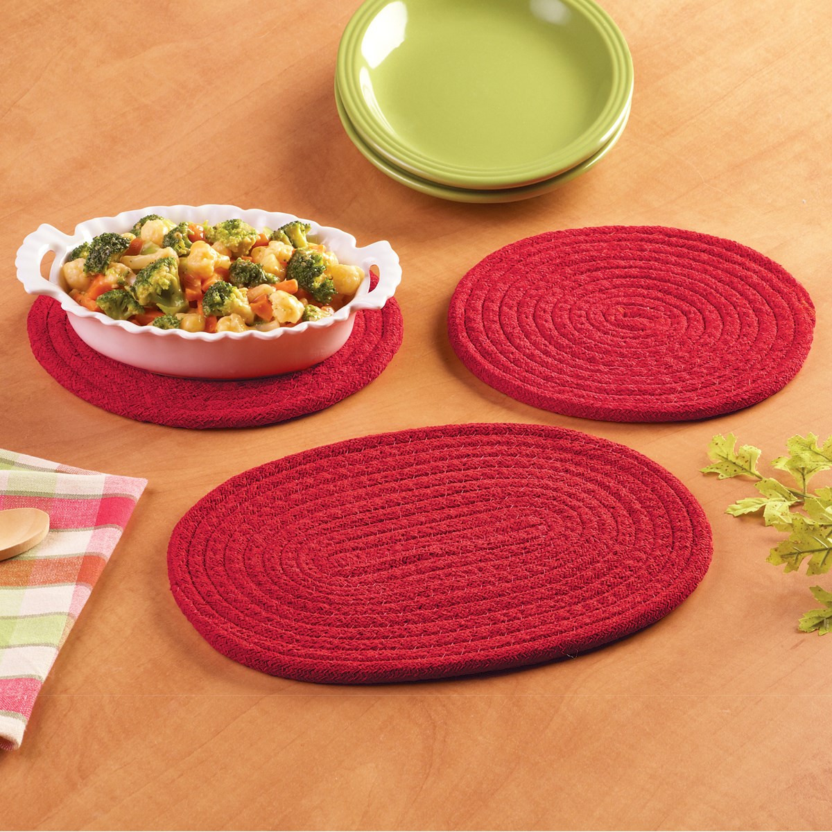 Braided Fabric Kitchen Trivets Set Collections Etc.