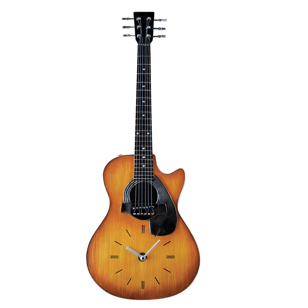 Realistic Guitar Clock Wall Decor 21"H eBay