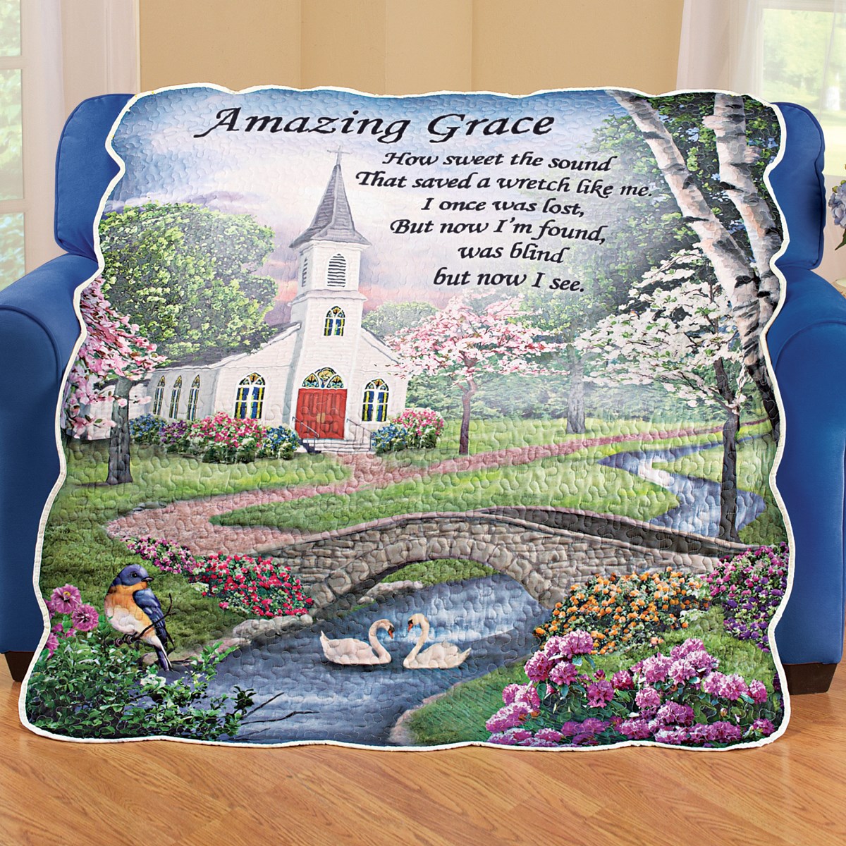 Amazing Grace Quilted Throw Blanket Collections Etc.