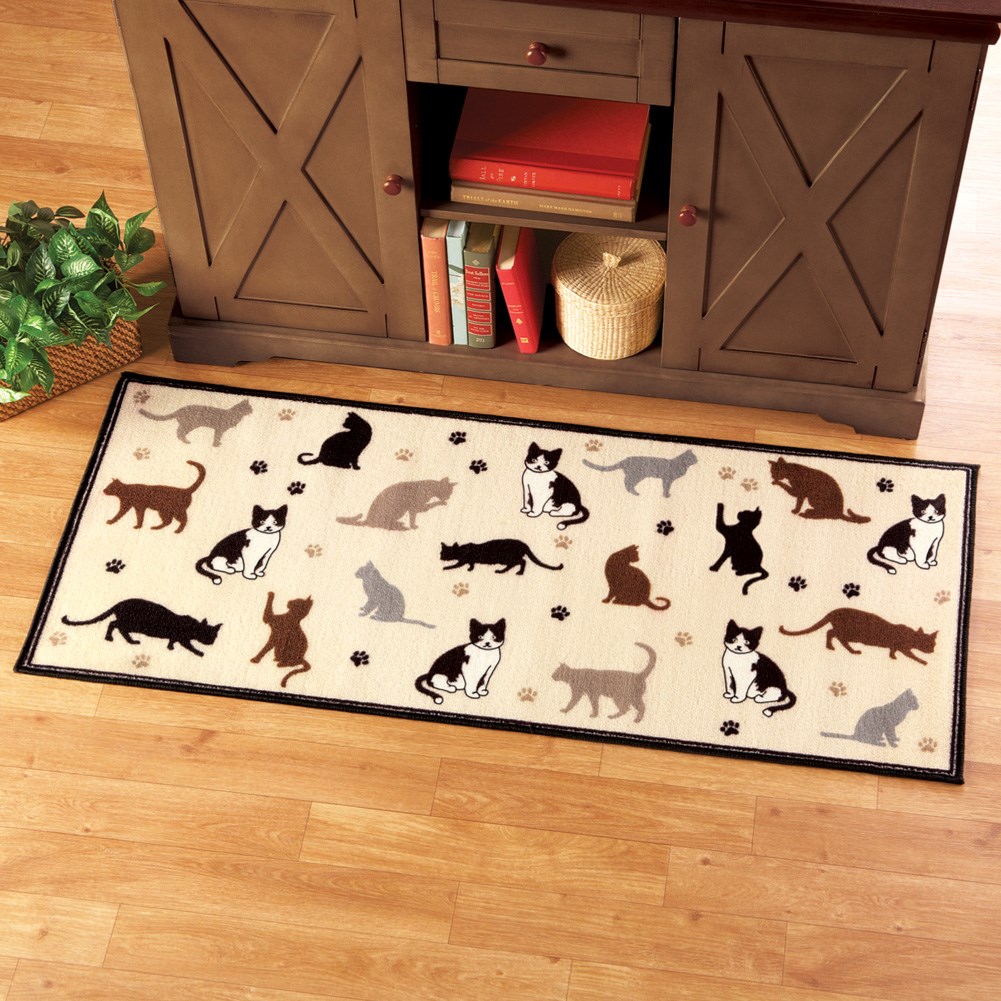 Cats & Paw Prints Decorative Rug Runner Collections Etc.