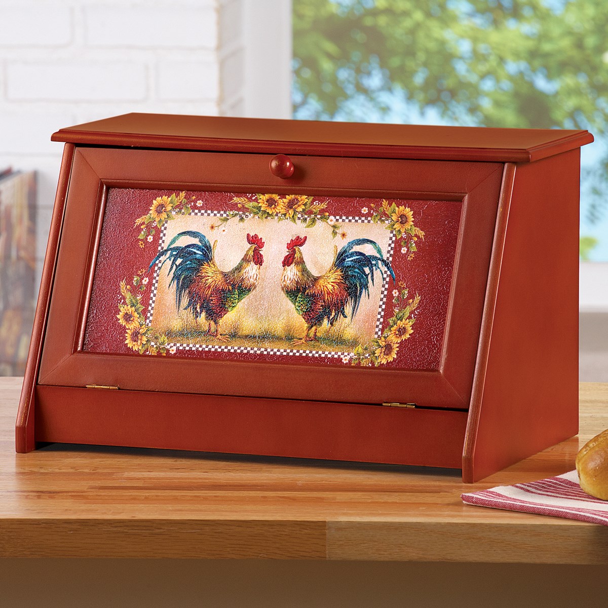 Sunflower Rooster Bread Storage Box Collections Etc.