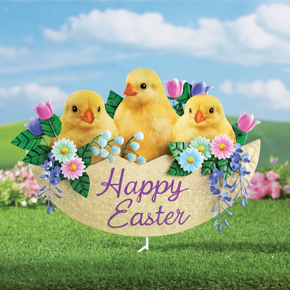 Easter Baby Chicks Garden Stake Decoration Collections Etc.