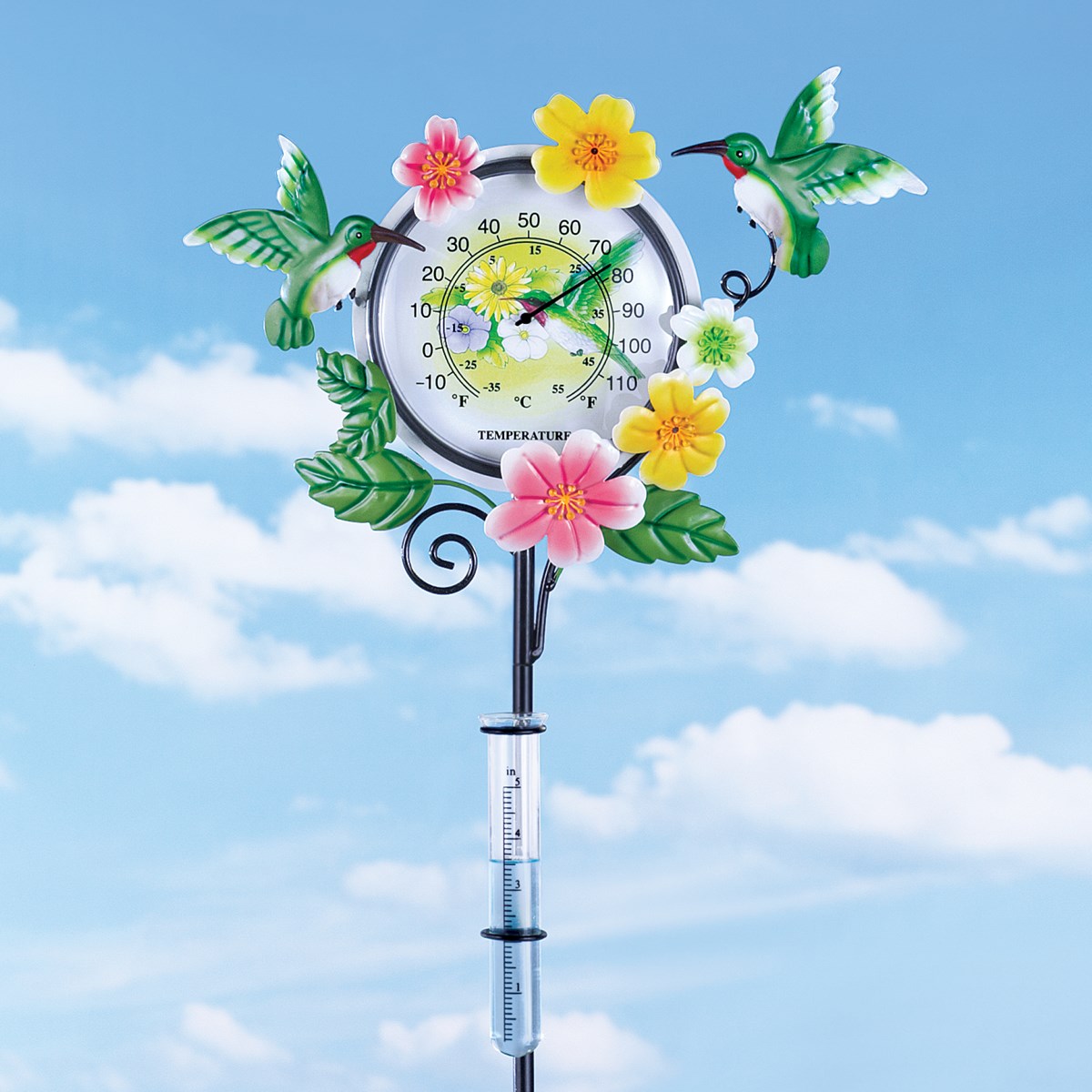 Hummingbird Outdoor Rain Gauge Thermometer Collections Etc.