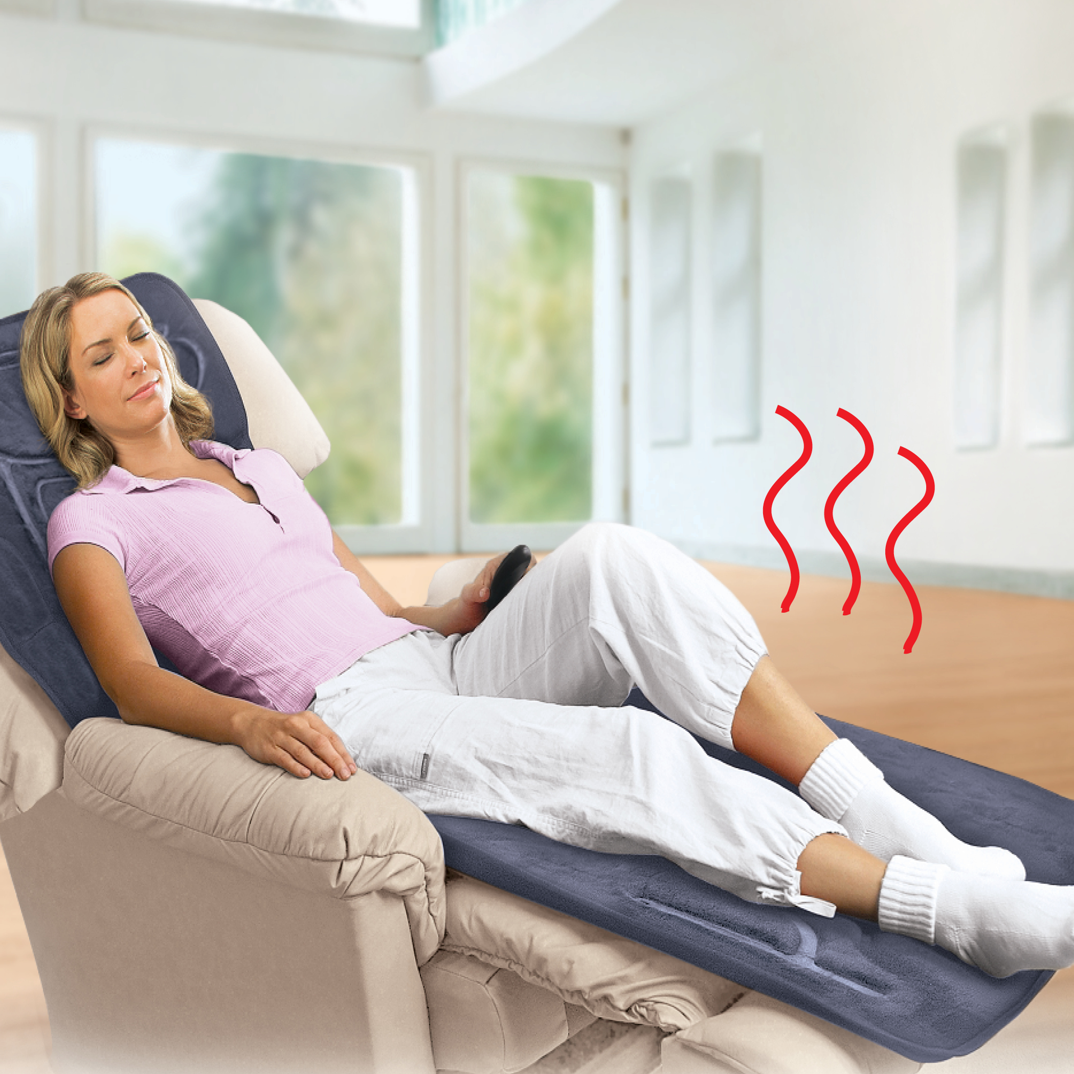 Plush Heated Massage Chair Pad with Remote - Picture 10 of 13