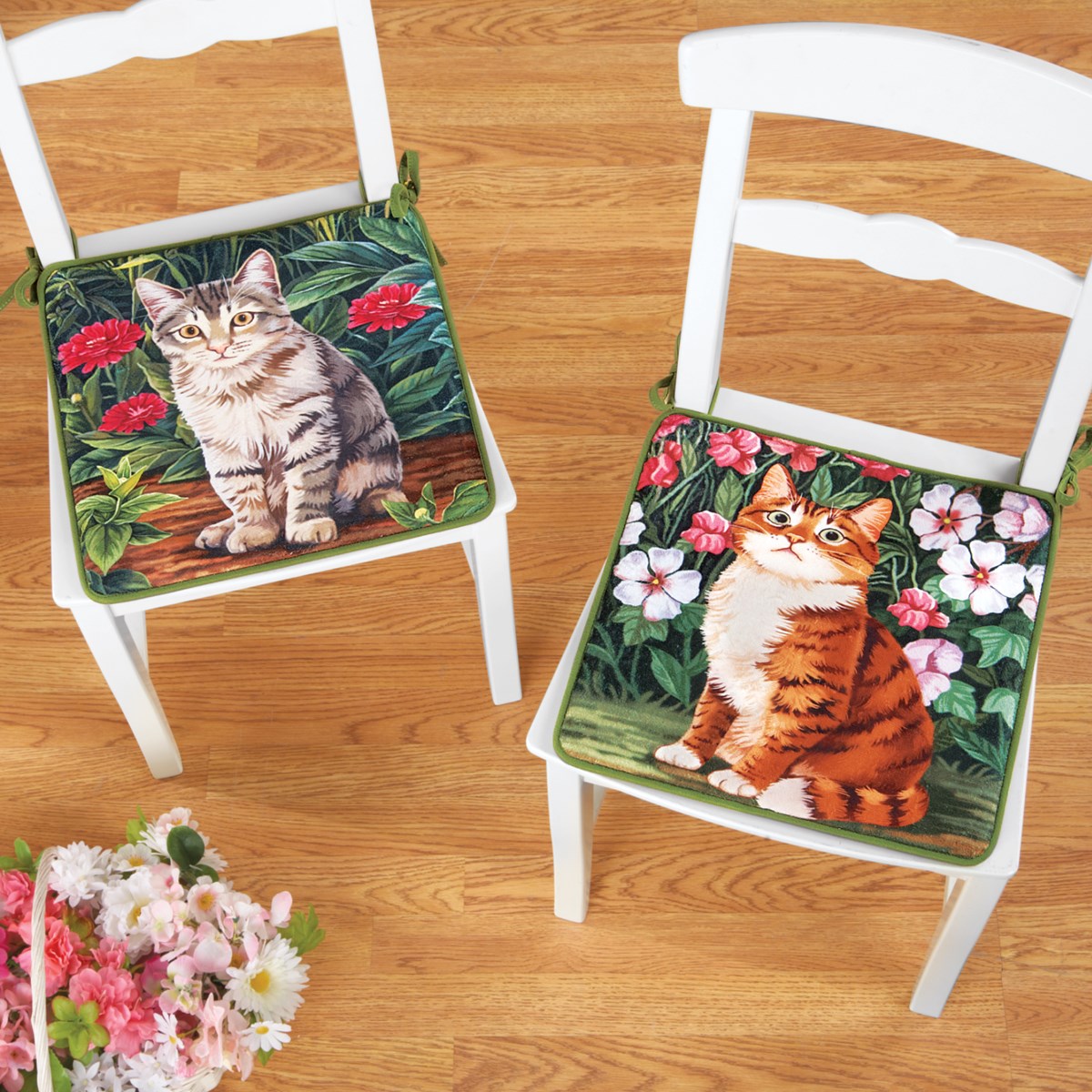 Garden Cat Kitchen Chair Pads Set of 2 Collections Etc.