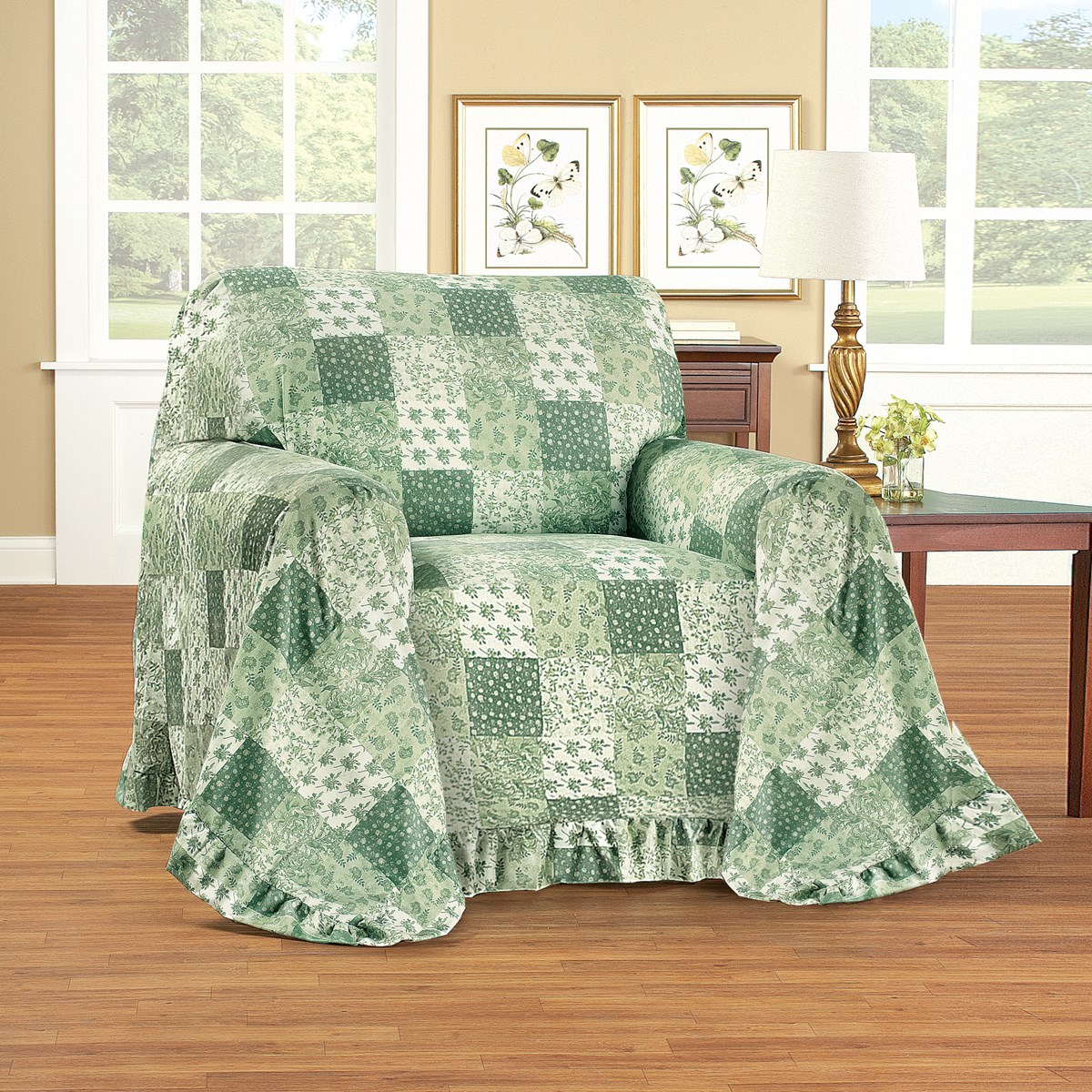 Patchwork Ruffled Furniture Cover Protector Collections Etc.