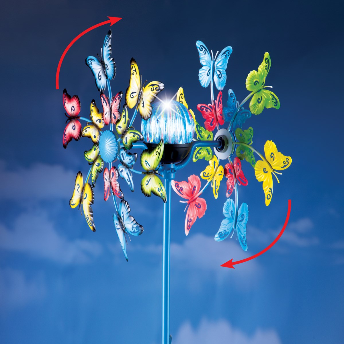 Double Butterfly Solar Wind Spinner Collections Etc.