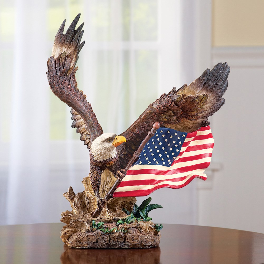 Patriotic Bald Eagle Tabletop Statue Collections Etc.