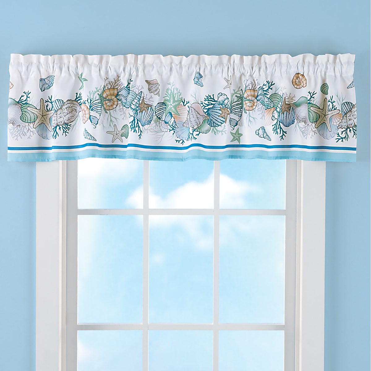 Nautical Seashell Curtain Valance Collections Etc.