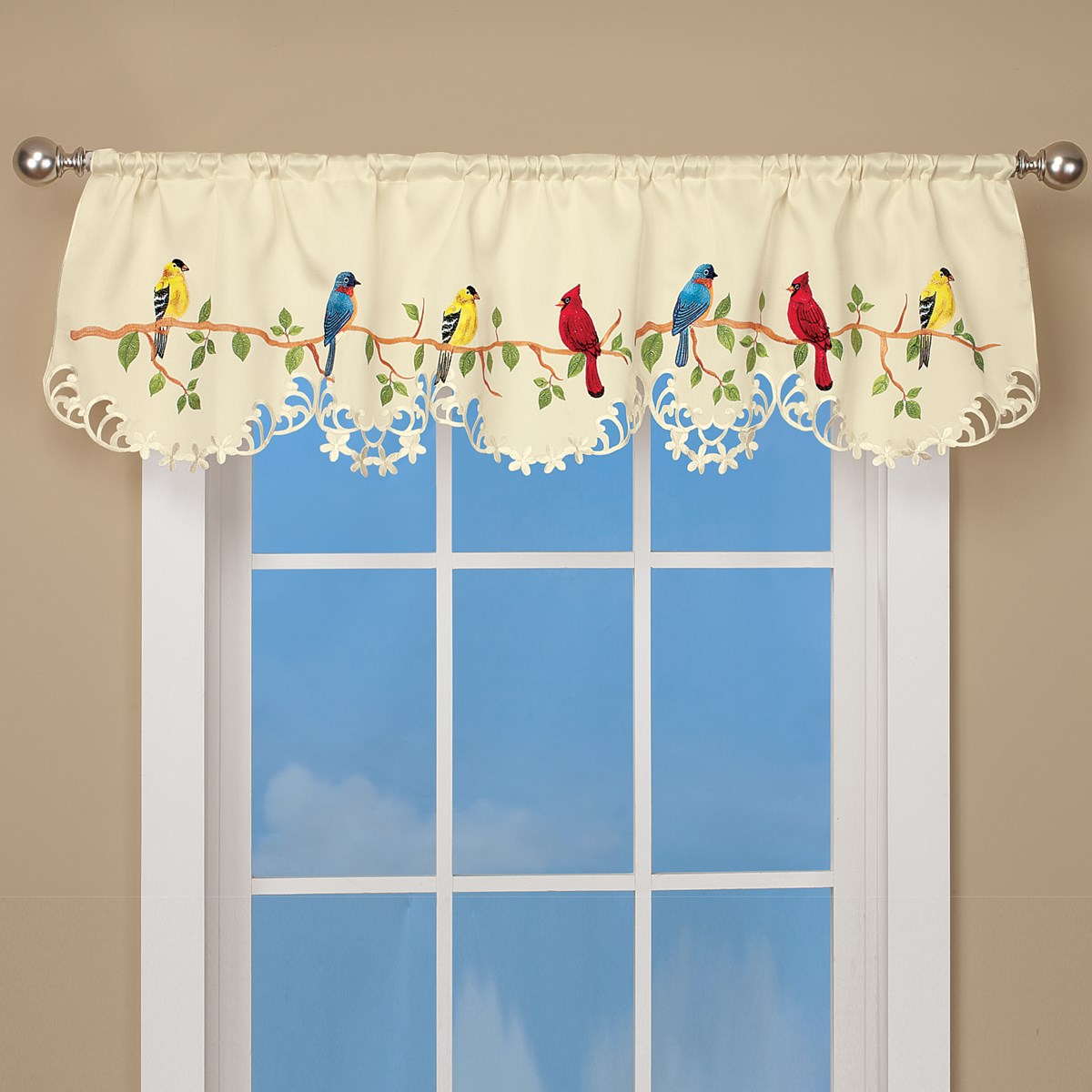 Beautiful Birds Spring Valance Curtain Collections Etc.
