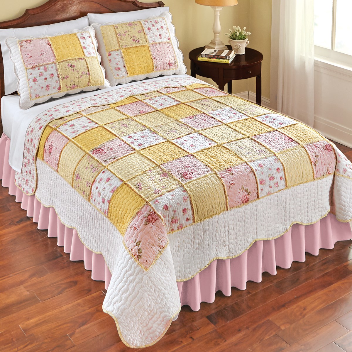 Blissful Floral Reversible Patchwork Quilt Collections Etc.