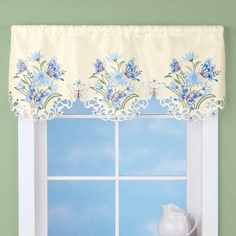 Butterfly Flower Bouquet Curtain Valance Collections Etc