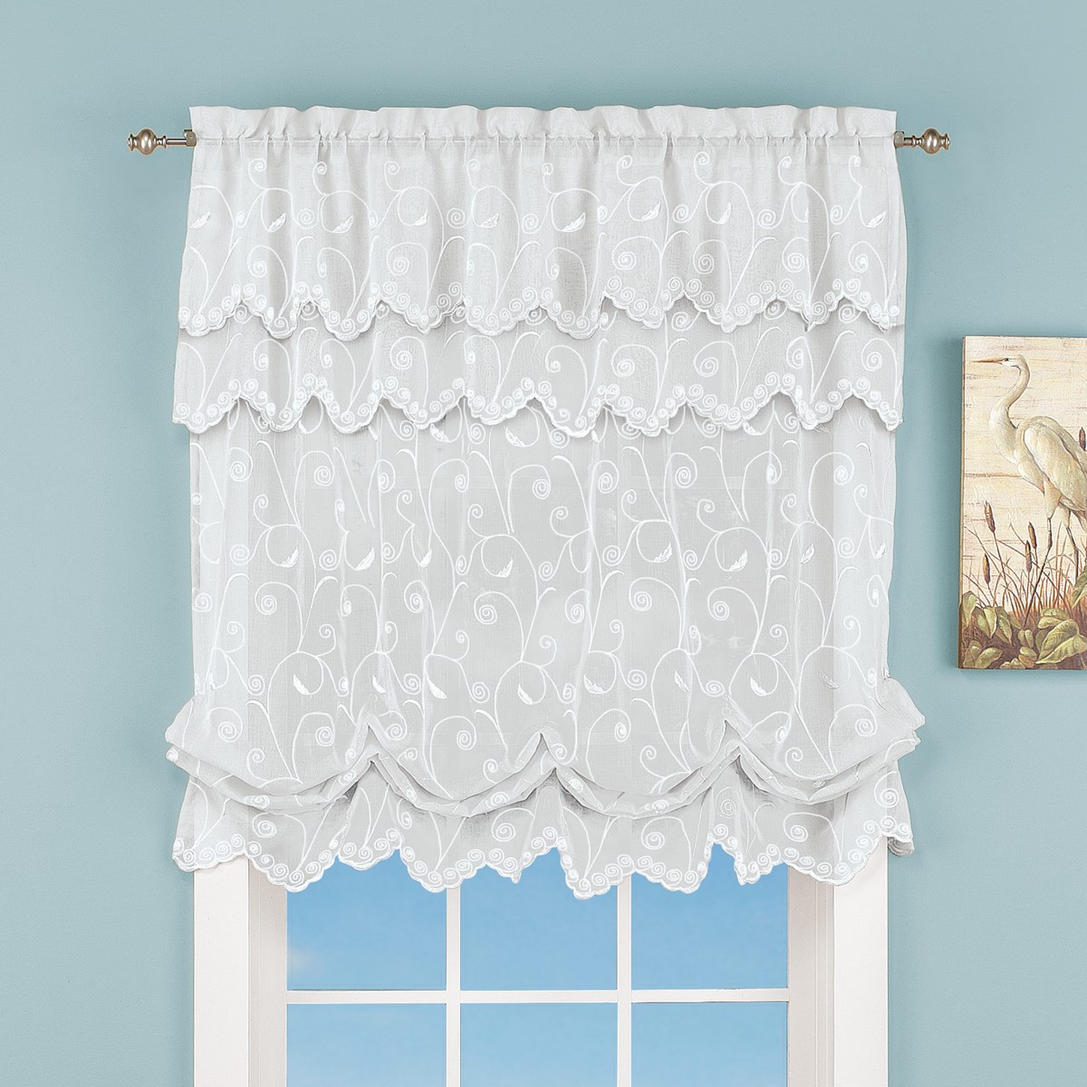 Sheer Scroll Balloon Curtain Shade Collections Etc.