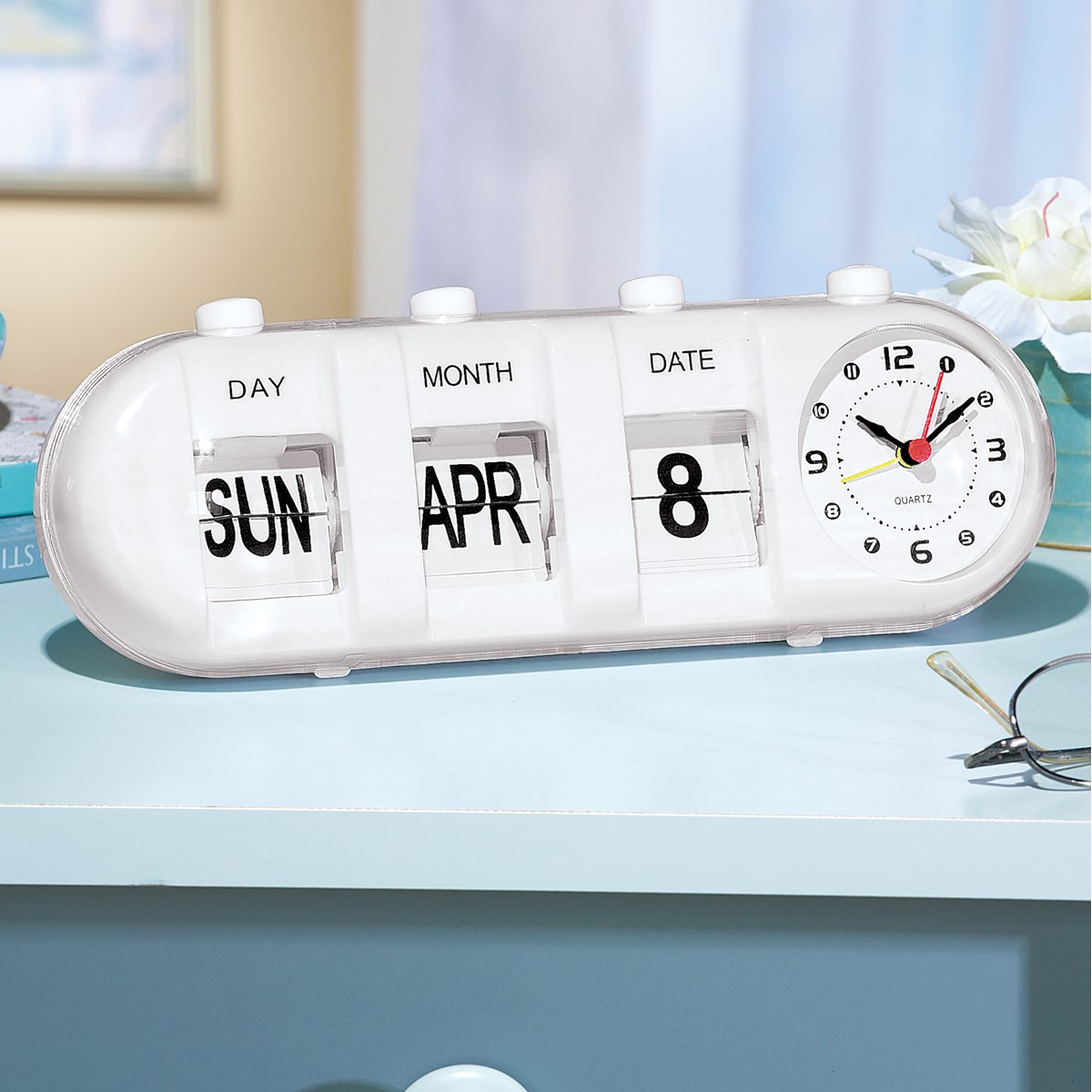 EasytoRead Flipover Calendar & Analog Face Clock Collections Etc.