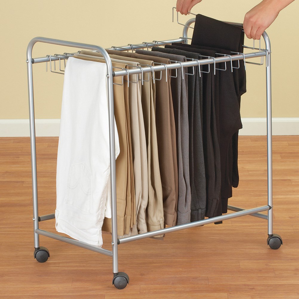 Rolling Pants Trolley Closet Organizer Rack Collections Etc.