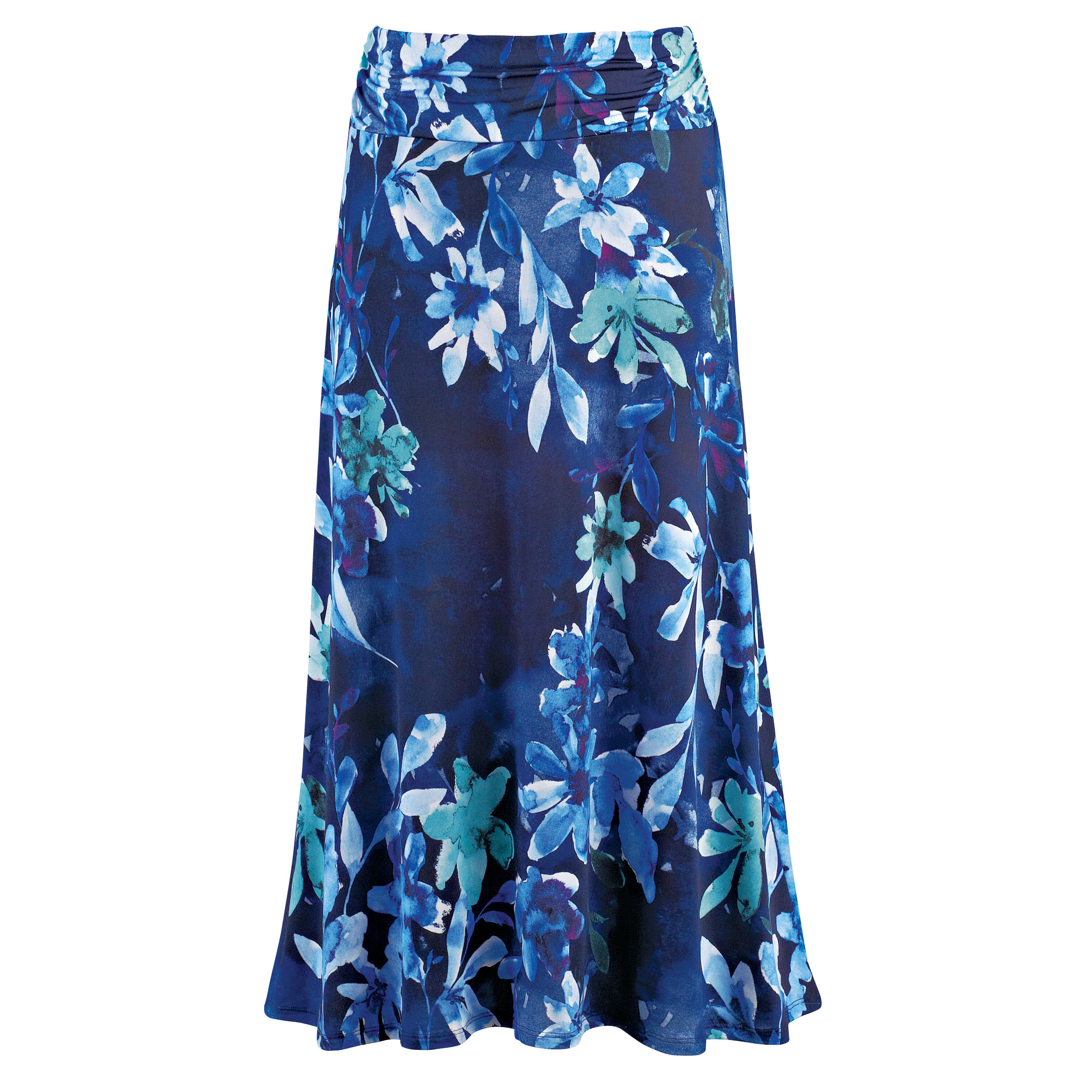 blue floral maxi skirt