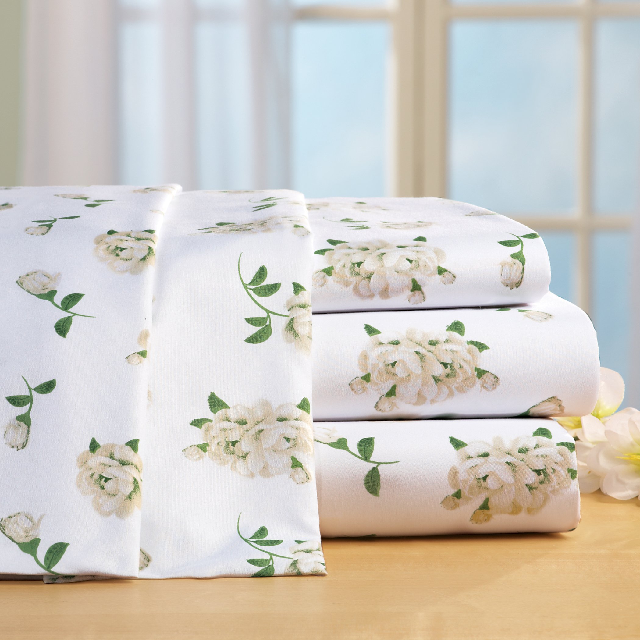 Magnolia Blossom Floral Microfiber Bed Sheet Set - Picture 5 of 11